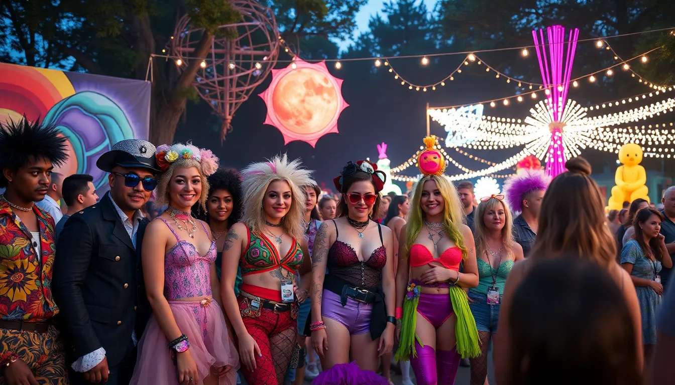 diverse artists celebrating creativity at a vibrant festival.